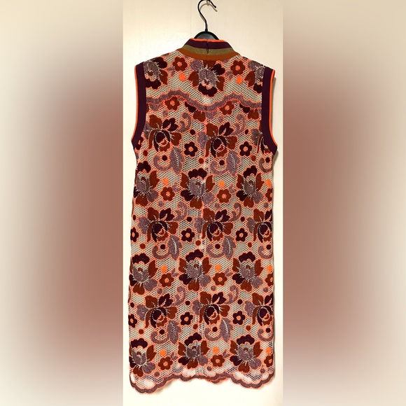 Burberry Edna Floral Crochet Sleeveless Mini Dress/Multicolor - Size 8 - Picture 10 of 15